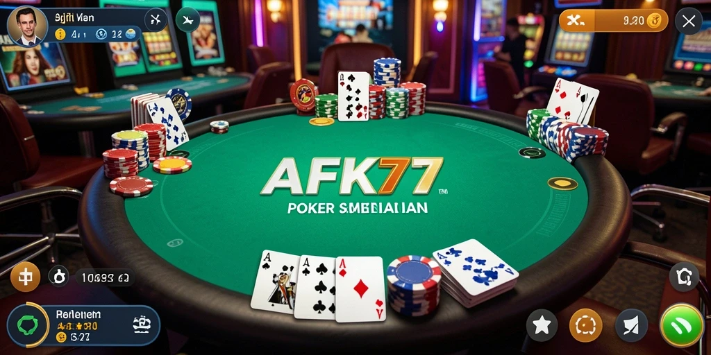 Tampilan gameplay Poker yang seru dan interaktif di AFK77.