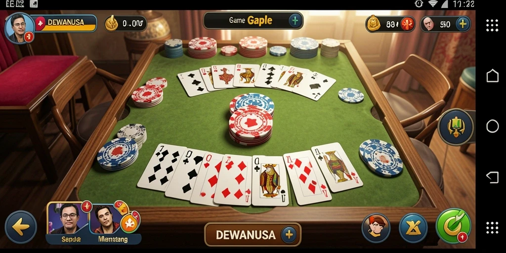 Tampilan gameplay Gaple yang seru dan interaktif.