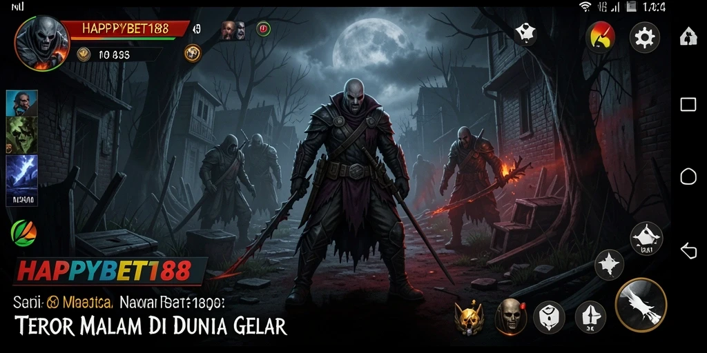 Screenshot dari gameplay <strong>HAPPYBET188</strong> menampilkan suasana mencekam dan elemen horor yang kental.