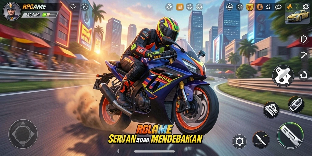 Tangkapan layar RPGAME menampilkan serunya balapan motor di berbagai trek.