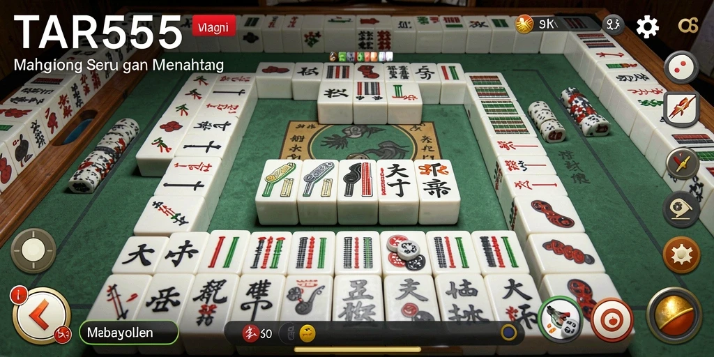 Screenshot TAR555 menunjukkan gameplay Mahjong yang mengasyikkan dan penuh tantangan.