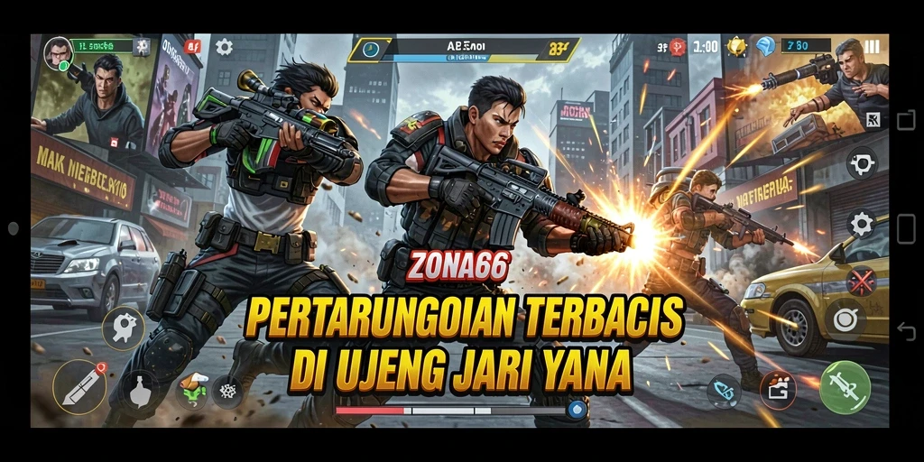 Screenshot ZONA66 menampilkan aksi pertarungan yang mendebarkan dan seru.